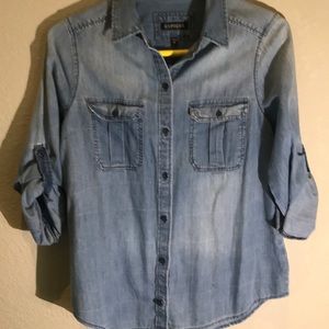 Women’s denim, button down shirt